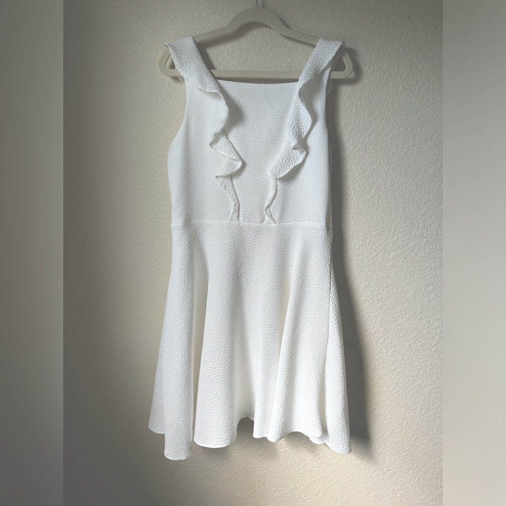 Pippa & Julie Girls White Sundress with Ruffle Detail Size 14